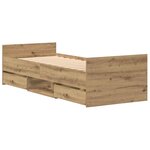 vidaXL Cadre de lit Chêne artisanal 193 x 78 x 50 cm Bois d'ingénierie