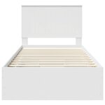 vidaXL Cadre de lit avec tiroir Blanc 100 x 200 cm Bois Ingénierie