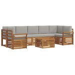 vidaXL Ensemble de canapés d'extérieur 8 Pièces Gris Naturel et Clair