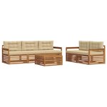 vidaXL Ensemble de canapés d'extérieur 6 pc Naturel et Beige
