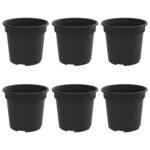 vidaXL Pot à fleurs rond 6 pc Noir Ø 15 x 12 cm Plastique