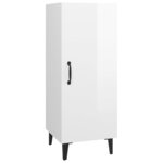 vidaXL Buffet Blanc brillant 34 5x34x90 cm Bois d'ingénierie