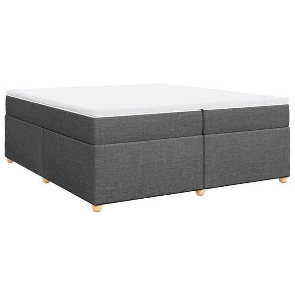 vidaXL Sommier à lattes de lit avec matelas Gris foncé 200x200cm Tissu