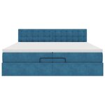 vidaXL Cadre de lit ottoman avec matelas bleu foncé 200x200 cm velours