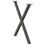 vidaXL Pieds de table à manger en forme de X  2 pièces  anthracite  80 x (72-73) cm  acier