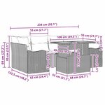 vidaXL Ensemble de canapé de jardin 7 Pièces Gris 100 x 55 x 73 cm