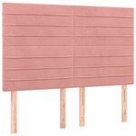 vidaXL Sommier à lattes de lit avec matelas Rose 140x200 cm Velours