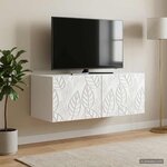 vidaXL Meuble TV mural 59 5 x 31 cm Blanc Bois d'ingénierie