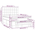 vidaXL Sommier à lattes de lit avec matelas Noir 140x200 cm Tissu