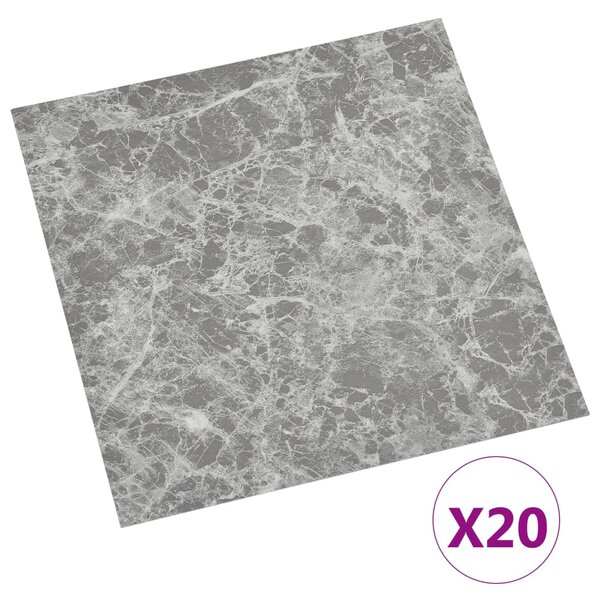 vidaXL Dalles de plancher autoadhésives 20 Pièces PVC 1 86 m² gris béton
