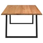 vidaXL Table à manger et bord naturel bois massif chêne rectangulaire