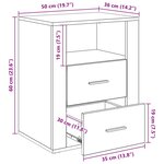 vidaXL Cabinet de chevet avec tiroir chêne artisanal 50 x 36 x 60 cm