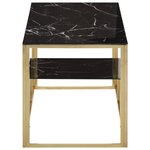 vidaXL Table basse doré acier inoxydable et verre trempé