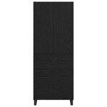 vidaXL Haut Armoire 2 Pièces Chêne noir Bois Aggloméré et Verre