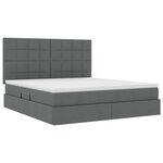 vidaXL Lit avec rangement et matelas Gris foncé 160 x 200 cm Polyester