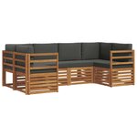 vidaXL Ensemble de canapés d'extérieur 6 pc Naturel et Anthracite