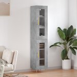 vidaXL Buffet haut Gris béton 34 5x34x180 cm Bois d'ingénierie