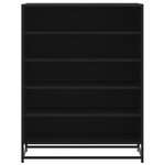 vidaXL Meuble à chaussures noir 75x38x97 5 cm bois d'ingénierie métal