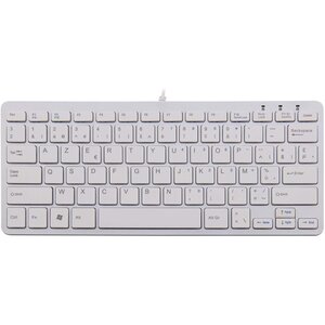 Clavier Compact Ultra Mince Ergonomique - surface plane- AZERTY (BE) USB Blanc R-GO TOOLS