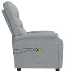 vidaXL Fauteuil électrique de massage Gris clair Tissu