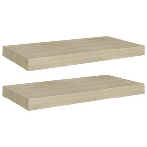 vidaXL Étagères murales flottantes 2 Pièces chêne 50x23x3 8 cm MDF