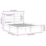 vidaXL Cadre de lit bois massif 120x190 cm petit double