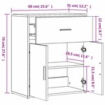 vidaXL Buffet noir 60x31x70 cm bois d'ingénierie