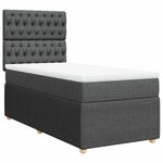 vidaXL Sommier à lattes de lit et matelas Gris foncé 90x190 cm Tissu