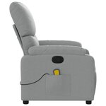 vidaXL Fauteuil inclinable de massage gris clair tissu