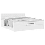 VidaXL Cadre de lit ottoman avec matelas blanc 160x200 cm similicuir
