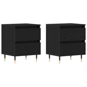 Tables de chevet vidaXL 2 Pièces Chêne Noir 40x35x50 cm Bois reconstitué