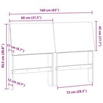 vidaXL Tête de lit capitonnée Noir 160 cm Pin massif