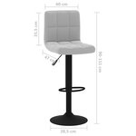 vidaXL Tabourets de bar lot de 2 gris clair velours