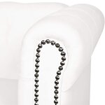 vidaXL Canapé Chesterfield à 2 places cuir synthétique blanc