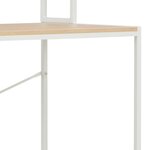vidaXL Bureau d'ordinateur Blanc et chêne 120 x 60 x 138 cm