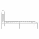 vidaXL Cadre de lit métal sans matelas et tête de lit blanc 100x200 cm