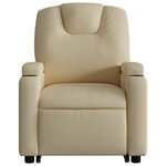 vidaXL Fauteuil inclinable Crème Tissu