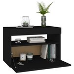 vidaXL Table de chevet avec lumières LED noir 60x35x40 cm