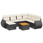 vidaXL Salon de jardin 8 Pièces avec coussins noir résine tressée