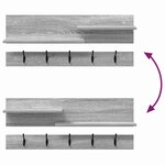 vidaXL Porte-manteau mural avec étagère Sonoma gris 90 x 15 x 36 cm