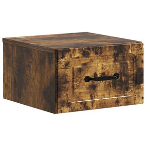 vidaXL Cabinet de chevet mural Chêne fumé 34 5 x 33 x 20 cm