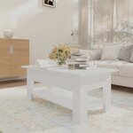 vidaXL Table basse blanc 102x55x42 cm bois d'ingénierie