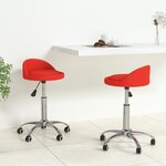 vidaXL Chaises pivotantes à manger lot de 2 rouge similicuir