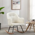 vidaXL Chaise à bascule Blanc crème Velours