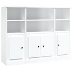 vidaXL Buffets 3 Pièces blanc bois d'ingénierie