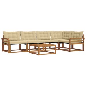 vidaXL Ensemble de canapés d'extérieur 6 Pièces Naturel et Beige