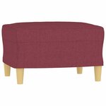 vidaXL Canapé à 3 places avec repose-pieds Rouge bordeaux 180 cm Tissu