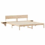 vidaXL Cadre de lit avec tables de chevet Marron Bois massif en pin