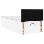 VidaXL Cadre de lit ottoman avec matelas blanc pur 90x190cm similicuir