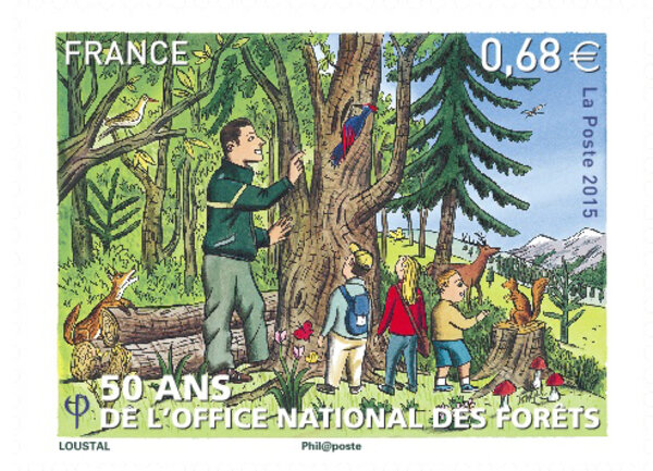 Timbre 50 ans de l'ONF